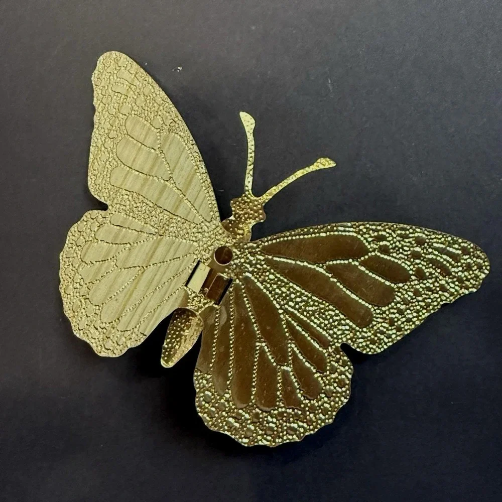Vintage Mid Century Modern Butterfly Home Interior Metal Wall Decor Art Gold MCM
